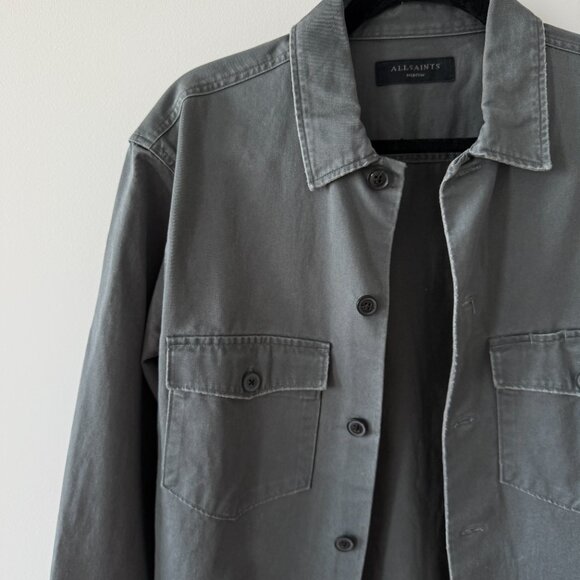 All Saints Grey Shacket Light Jacket Size Medium - Picture 3 of 5